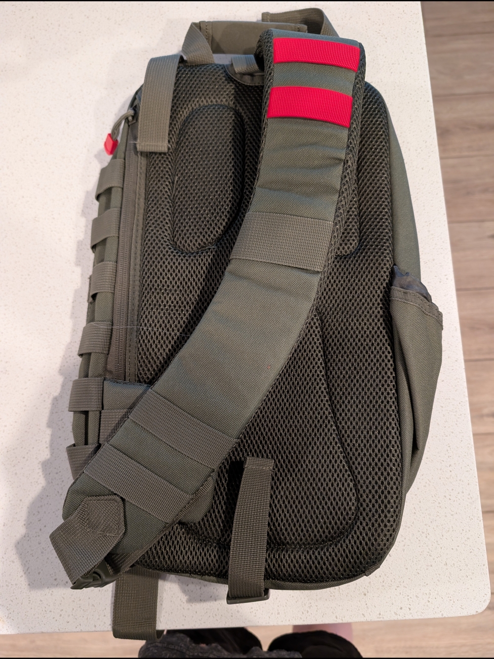 OD Green Tactical Sling Backpack with MOLLE Organization - Picture 2 of 4